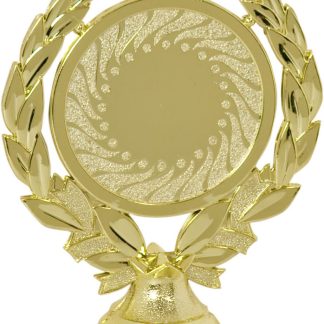 4" Gold Round Wreath 2" Insert Holder Figure