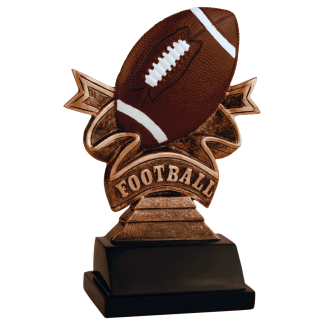5 1/2" Football Ribbon Resin