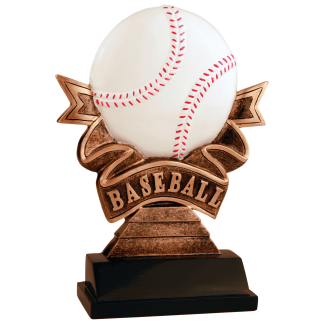 7" Baseball Ribbon Resin