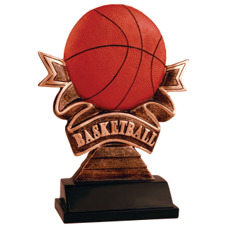 7" Basketball Ribbon Resin