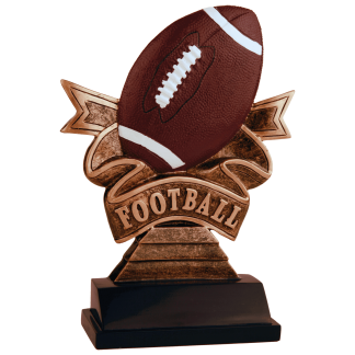 7" Football Ribbon Resin