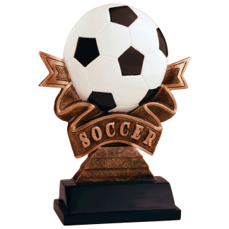 7" Soccer Ribbon Resin
