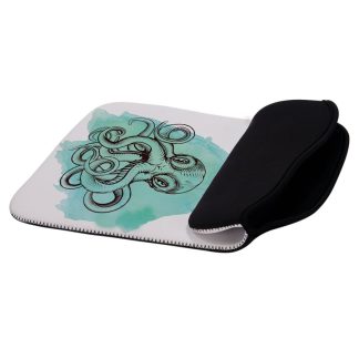 10 1/2" x 13 1/2" White/Black Sublimatable Foldover Laptop Sleeve