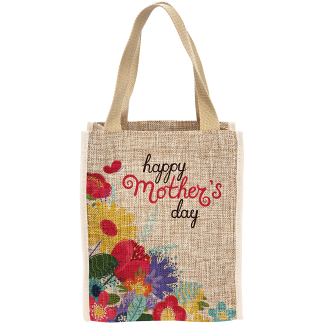 8" x 10" Burlap Sublimatable Gift Bag with 3" Gusset