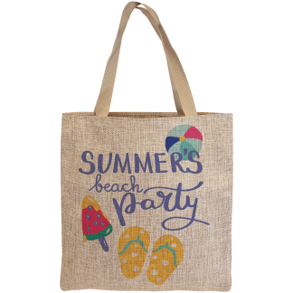 15 1/4" x 15 1/2" Burlap Sublimatable Gift Bag