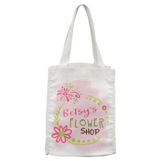 8" x 10" White Canvas Gift Bag with 3" Gusset