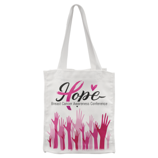 10" x 12" White Canvas Gift Bag with 5 1/2" Gusset