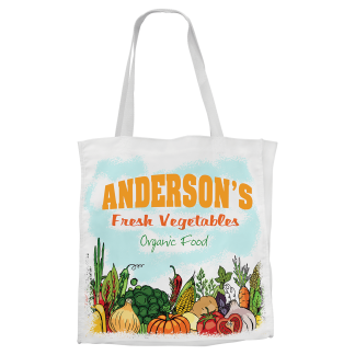 15 1/2" x 15 1/2" White Canvas Bag with 5" Gusset
