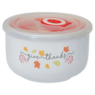 2.36" x 3.58" Sublimatable Ceramic Storage Bowl with Flexible Plastic Lid