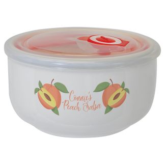 2.6" x 5" Ceramic Storage Bowl with Flexible Plastic Lid