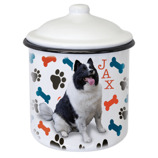 6.25" x 4.7" White/Black Canister with Lid