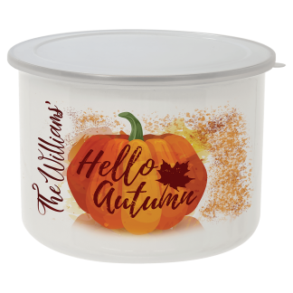 27 oz. Tall Enamel Container with Flexible Plastic Lid
