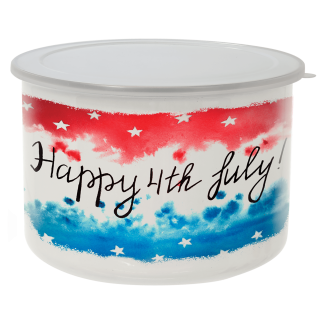 40 oz. Tall Enamel Container with Flexible Plastic Lid