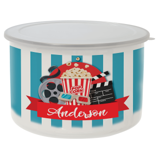 57 oz. Tall Enamel Container with Flexible Plastic Lid
