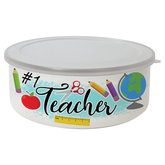 24 oz. Short Enamel Bowl with Lid