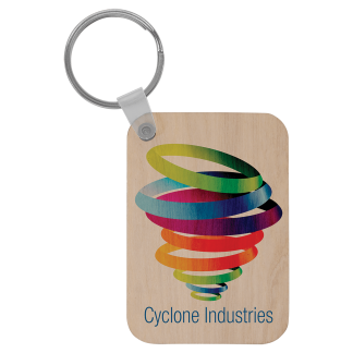 2 5/8" x 1 7/8" Rectangle Sublimatable Wood Keychain