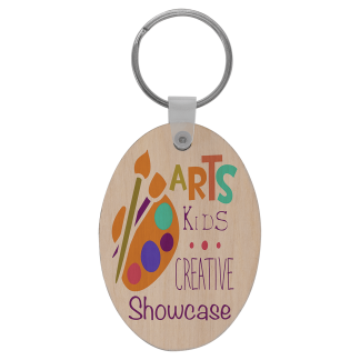 2 5/8" x 1 7/8" Oval Sublimatable Wood Keychain