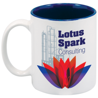 11 oz. White/Blue Sublimatable Ceramic Mug