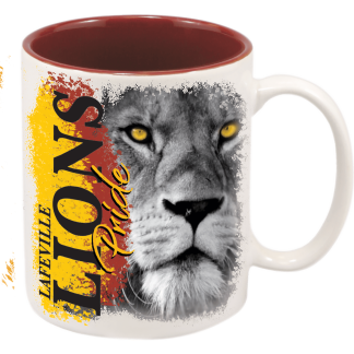 11 oz. White/Maroon Sublimatable Ceramic Mug