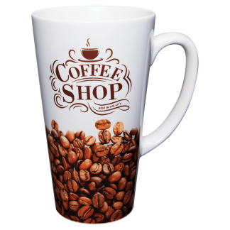 17 oz. Sublimatable White Latte Mug with Handle