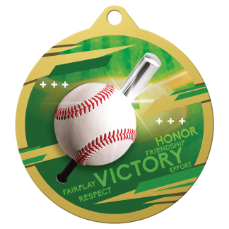 Gold 2 3/4" Inspire Baseball Medal