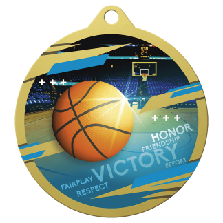 Gold 2 3/4" Inspire Basketball Medal
