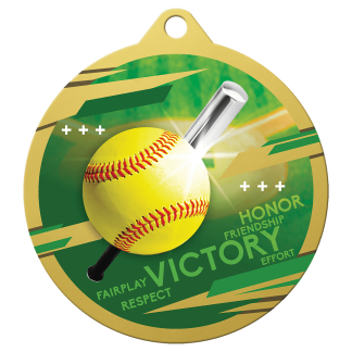 Gold 2 3/4" Inspire Softball Medal