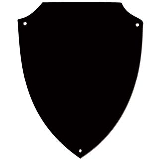 4 1/4" x 5 5/8" Black Brass Shield Plaque Plate