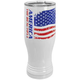 White Sublimatable 20 oz. Polar Camel Pilsner with Clear Lid