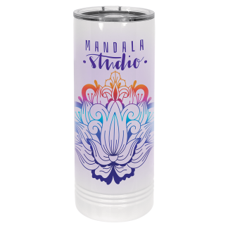 Polar Camel 22 oz. White Sublimatable Skinny Tumbler with Slider Lid