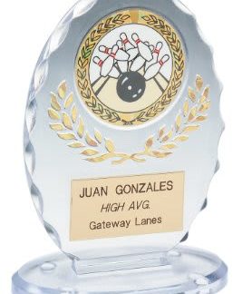 5 1/4" Clear/Gold Standing Oval