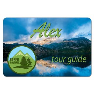3" x 2" Gloss White Unisub Aluminum Name Badge with Radius Corners