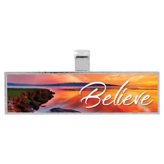 .5"x 2" Unisub Silver Bezel Rectangle Pendant w/ Semi-Gloss White Insert