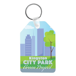 1.75" x 2.4" Semi- Gloss White Unisub Aluminum Rectangle Sublimatable Keychain