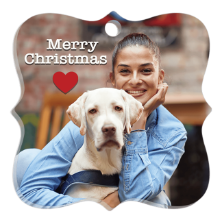 2.95" x 2.95" White Unisub Prague Acrylic Ornament, 1-Sided (Ribbon/Hanger Not Included)