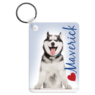 2.25" x 1.6" Unisub Acrylic Rectangle Key Chain With Ring and Fastener