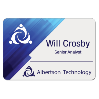 3" x 2" Gloss White Unisub FRP Sublimatable Name Badge with Radius Corners