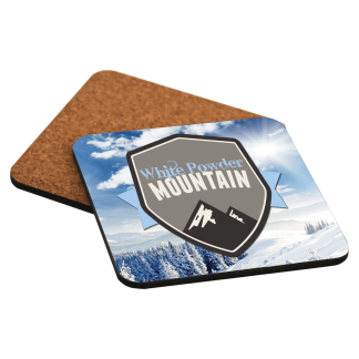 3.75" x 3.75" Gloss White Unisub MDF Square Coaster with Cork Back