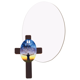 4.219" x 5.969" Gloss White Unisub MDF Sublimatable Oval Insert for UN5783