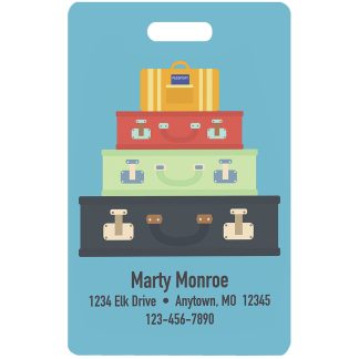 2 1/8" x 3 3/8" White Aluminum 2-Sided Luggage Tag with Slot