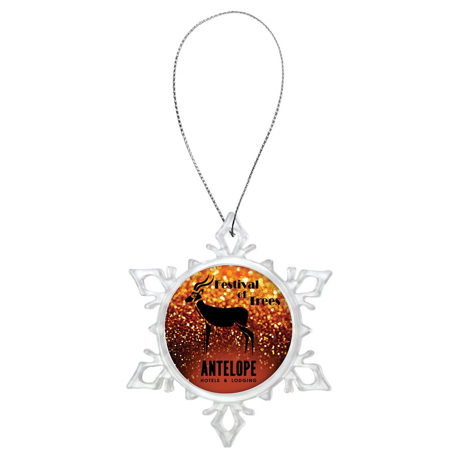 Snowflake Ornament & Silver String (Insert Not Included) Trophy with Custom 2" Photo Insert