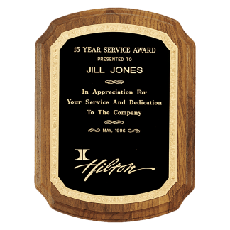 7" x 8" American Walnut Award Plaque with Custom 2" Photo Medallion