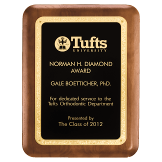 5" x 7" American Walnut Award Plaque with Custom 2" Photo Medallion