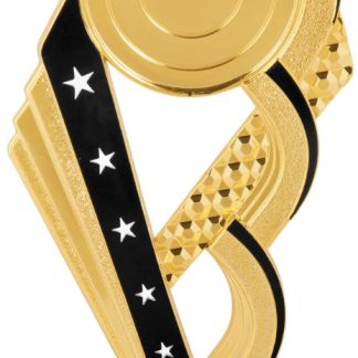 Black/Gold 5-Star Trophy with Custom 2" Photo Insert