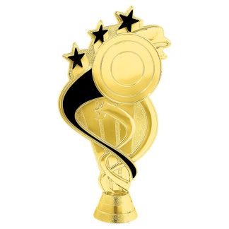 Black/Gold Star Ribbon Trophy with Custom 2" Photo Insert