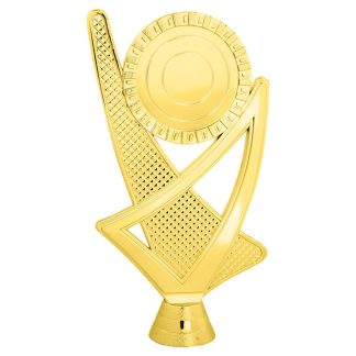 Gold Crossed Triangle Trophy with Custom 2" Photo Insert