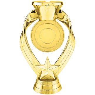 Gold Ribbon Riser Trophy with Custom 2" Photo Insert