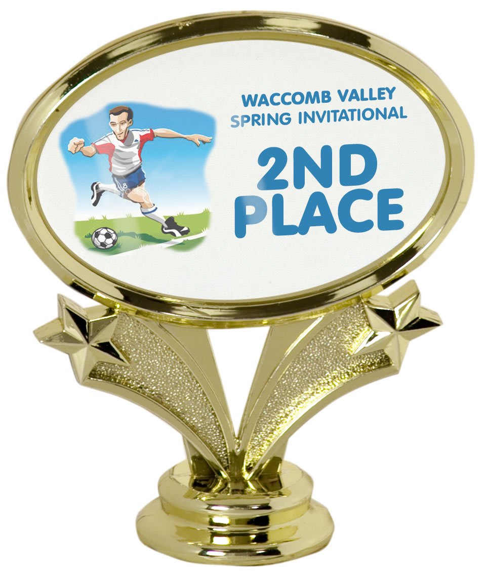 Gold Horizontal 3" x Trophy with Custom 2" Photo Insert
